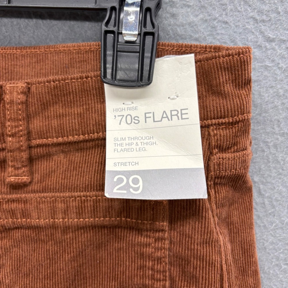 GAP Womens 70s Flare High Rise Corduroy Pants Brown Boho Western Size 29 8R New - Picture 4 of 12